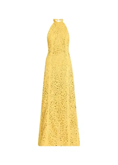 Diotima Fata Crochet Backless Halter Column Gown | Thumbnail 1 Diotima Fata Crochet Backless Halter Column Gown | Thumbnail 1
