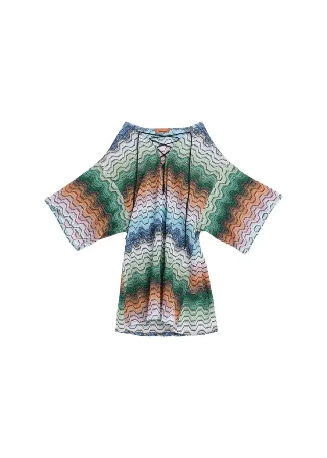 Missoni Short Lace-Up Zigzag Coverup