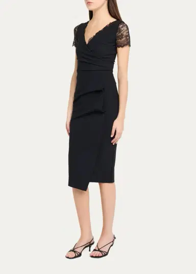 Chiara Boni La Petite Robe Brynn Lace-Embellished Bodycon Midi Dress | Thumbnail 4 Chiara Boni La Petite Robe Brynn Lace-Embellished Bodycon Midi Dress | Thumbnail 4