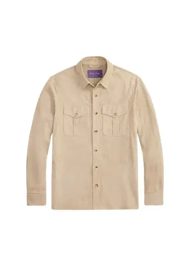 Ralph Lauren Purple Label Men's Suede Overshirt | Thumbnail 1