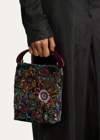 Dries Van Noten Small Bead Embroidered Top-Handle Bag | Thumbnail 2 Dries Van Noten Small Bead Embroidered Top-Handle Bag | Thumbnail 2
