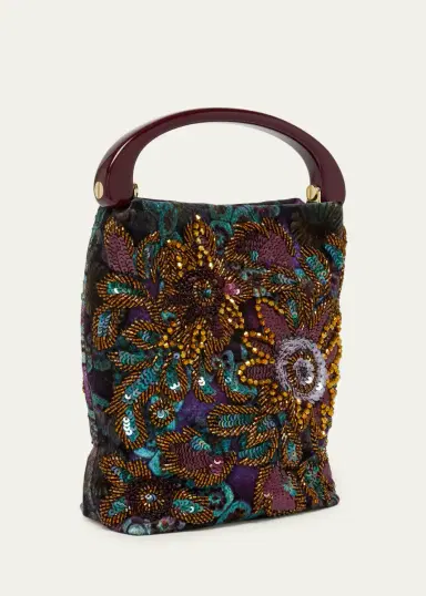 Dries Van Noten Small Bead Embroidered Top-Handle Bag | Thumbnail 3 Dries Van Noten Small Bead Embroidered Top-Handle Bag | Thumbnail 3