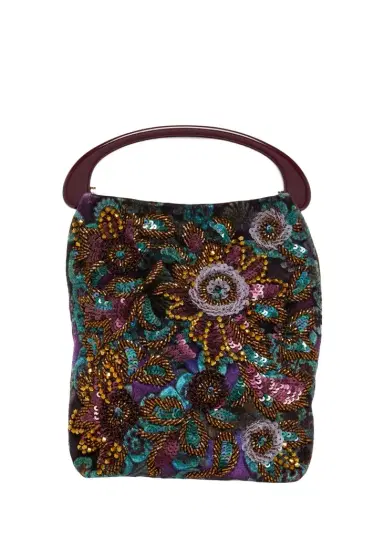 Dries Van Noten Small Bead Embroidered Top-Handle Bag | Thumbnail 1 Dries Van Noten Small Bead Embroidered Top-Handle Bag | Thumbnail 1