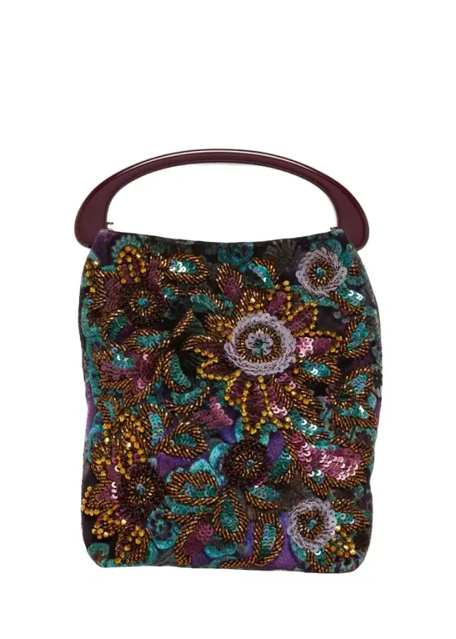 Dries Van Noten Small Bead Embroidered Top-Handle Bag