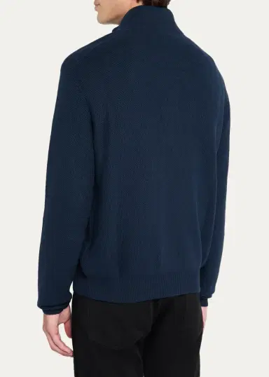 Ralph Lauren Purple Label Men's Honeycomb Silk-Blend Quarter-Zip Sweater | Thumbnail 6