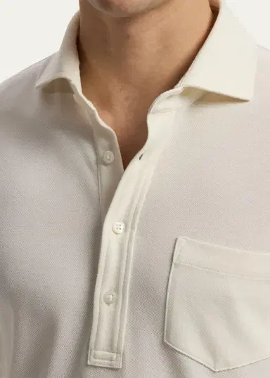 Ralph Lauren Purple Label Men's Washed Piqué Polo Shirt | Thumbnail 5