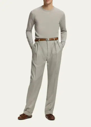 Ralph Lauren Purple Label Men's Gregory Hand-Tailored Wool Trousers | Thumbnail 2