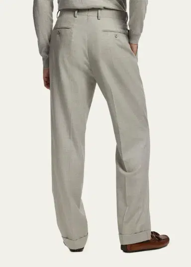 Ralph Lauren Purple Label Men's Gregory Hand-Tailored Wool Trousers | Thumbnail 3