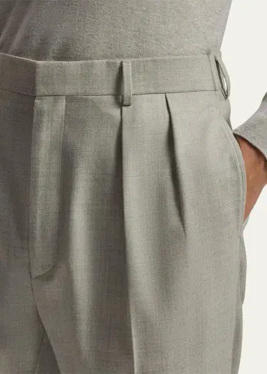 Ralph Lauren Purple Label Men's Gregory Hand-Tailored Wool Trousers | Thumbnail 5