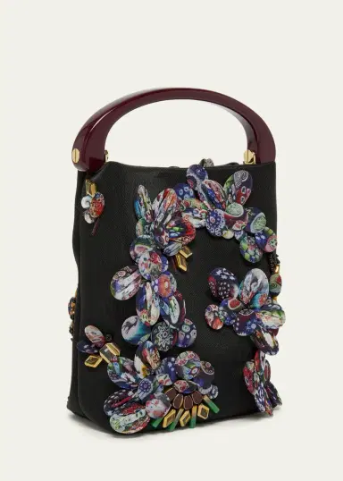 Dries Van Noten Beaded Floral Applique Top-Handle Bag | Thumbnail 3 Dries Van Noten Beaded Floral Applique Top-Handle Bag | Thumbnail 3