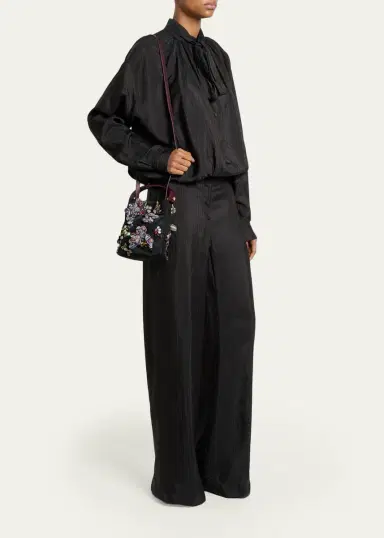 Dries Van Noten Beaded Floral Applique Top-Handle Bag | Thumbnail 5 Dries Van Noten Beaded Floral Applique Top-Handle Bag | Thumbnail 5