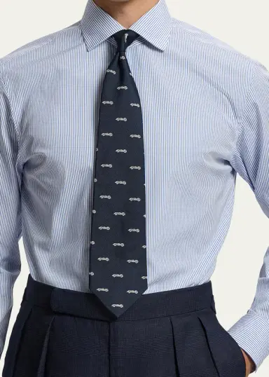 Ralph Lauren Purple Label Men's Automobile-Patterned Silk Tie | Thumbnail 2