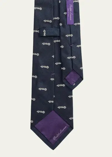 Ralph Lauren Purple Label Men's Automobile-Patterned Silk Tie | Thumbnail 4