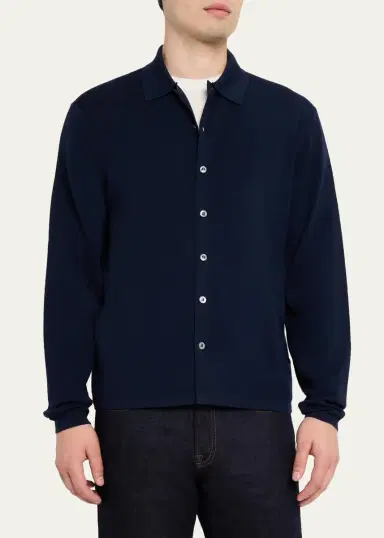 Ralph Lauren Purple Label Men's Wool Polo Cardigan | Thumbnail 4