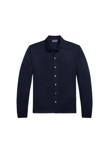 Ralph Lauren Purple Label Men's Wool Polo Cardigan | Thumbnail 1