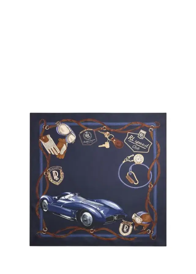 Ralph Lauren Purple Label Men's Automobile-Print Silk Square Scarf