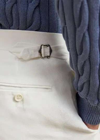 Ralph Lauren Purple Label Men's Gregory Hand-Tailored Linen Trousers | Thumbnail 5