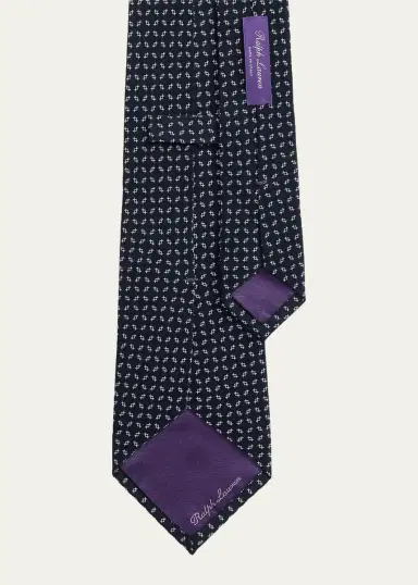 Ralph Lauren Purple Label Men's Geometric-Print Silk Tie | Thumbnail 4
