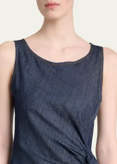Dries Van Noten Dropps Denim Ruffle Sleeveless Midi Dress | Thumbnail 5 Dries Van Noten Dropps Denim Ruffle Sleeveless Midi Dress | Thumbnail 5
