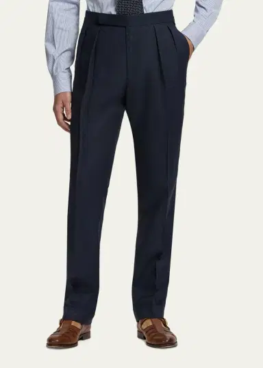 Ralph Lauren Purple Label Men's Gregory Hand-Tailored Plaid Trousers | Thumbnail 4