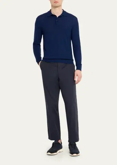 Sease Men's Cashmere Fine Knit Polo-Neck Sweater | Thumbnail 2
