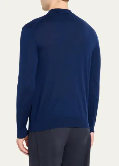Sease Men's Cashmere Fine Knit Polo-Neck Sweater | Thumbnail 3