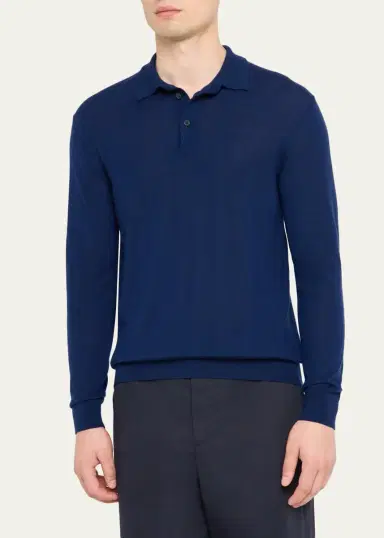 Sease Men's Cashmere Fine Knit Polo-Neck Sweater | Thumbnail 4