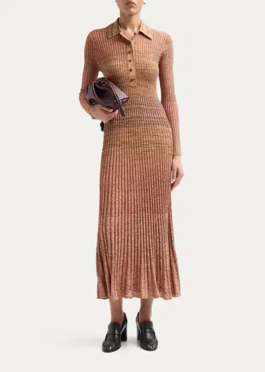 Zimmermann Mouline Rib-Knit Polo Midi Dress | Thumbnail 2 Zimmermann Mouline Rib-Knit Polo Midi Dress | Thumbnail 2