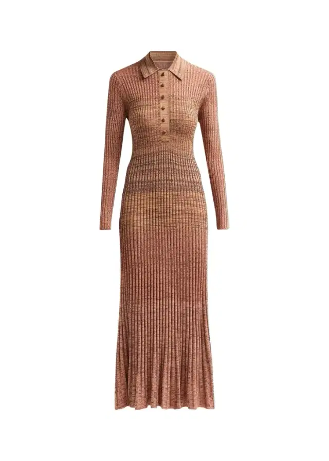 Zimmermann Mouline Rib-Knit Polo Midi Dress