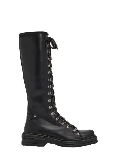 Miu Miu 40mm Leather Lace-Up Knee-High Combat Boots | Thumbnail 1 Miu Miu 40mm Leather Lace-Up Knee-High Combat Boots | Thumbnail 1