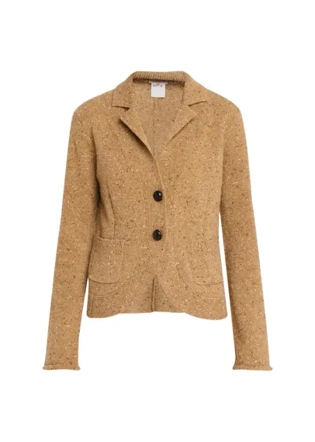 Lafayette 148 New York Donegal Curved-Hem Cashmere Jacket