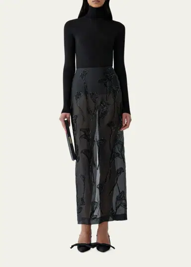 Carolina Herrera Embellished Silk Maxi Skirt | Thumbnail 2 Carolina Herrera Embellished Silk Maxi Skirt | Thumbnail 2