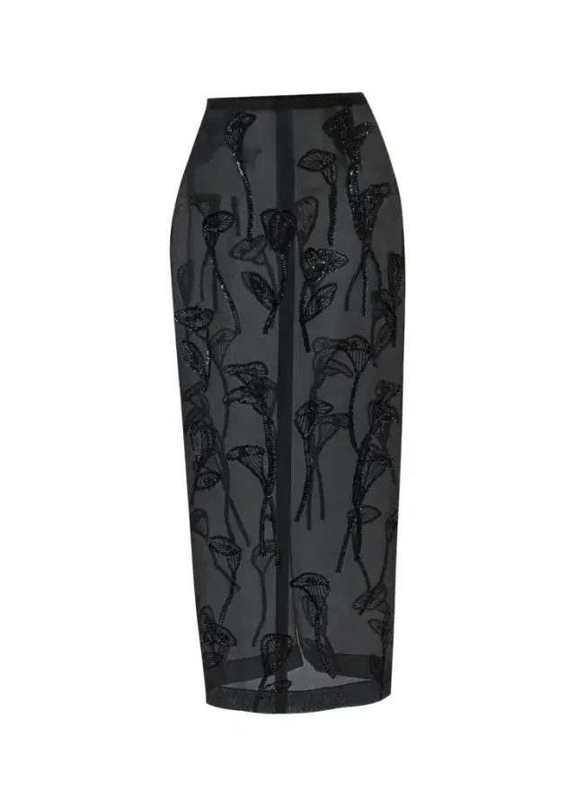 Carolina Herrera Embellished Silk Maxi Skirt