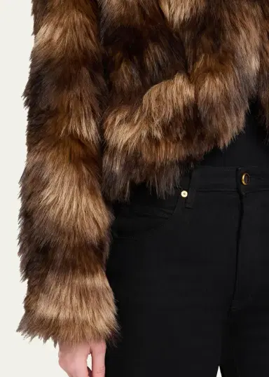 Cinq à Sept Patchwork Faux Fur Cropped Jacket | Thumbnail 5