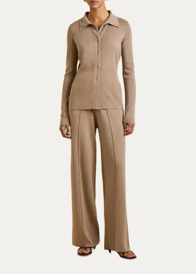 Olivia von Halle Dree Knit Silk-Cashmere Pajama Set | Thumbnail 2