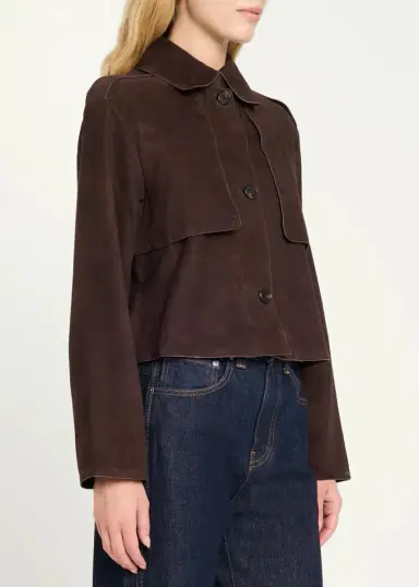 Theory Suede Cropped Trench Coat | Thumbnail 4