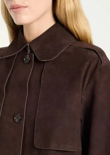 Theory Suede Cropped Trench Coat | Thumbnail 5