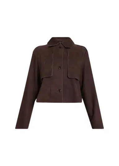 Theory Suede Cropped Trench Coat | Thumbnail 1