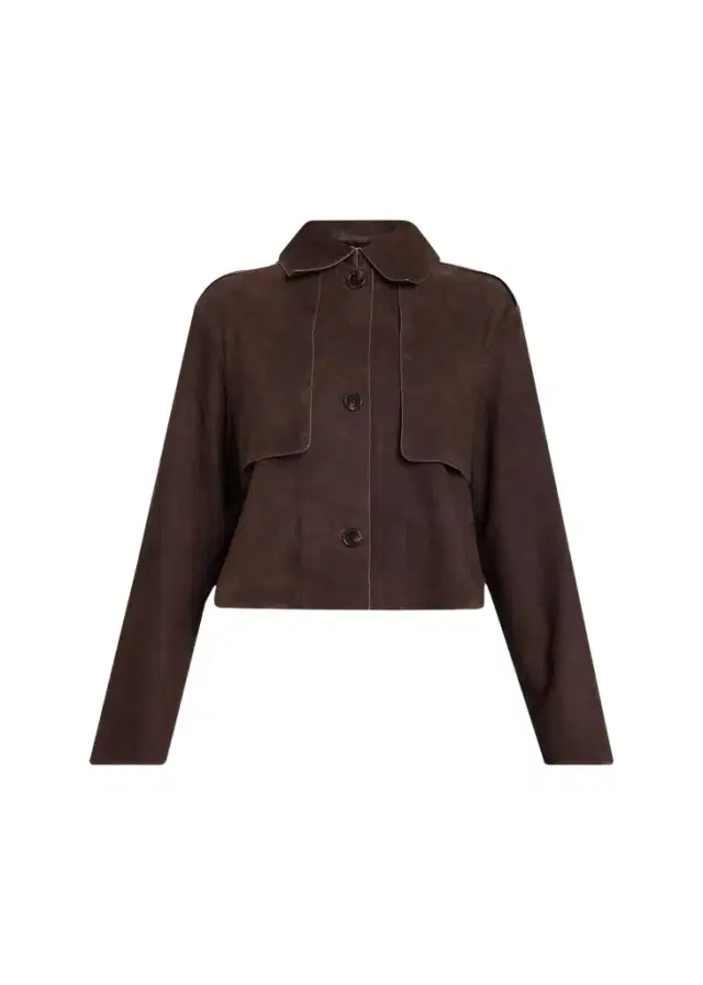 Suede Cropped Trench Coat Suede Cropped Trench Coat