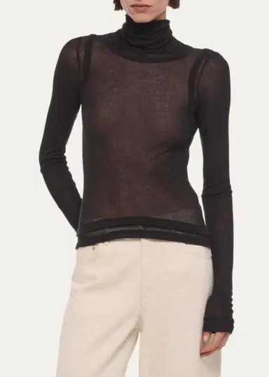 Helmut Lang Layered Sheer Turtleneck Top | Thumbnail 4