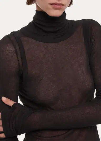 Helmut Lang Layered Sheer Turtleneck Top | Thumbnail 5