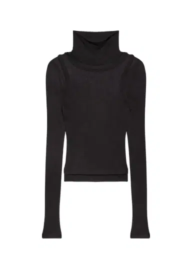 Helmut Lang Layered Sheer Turtleneck Top | Thumbnail 1