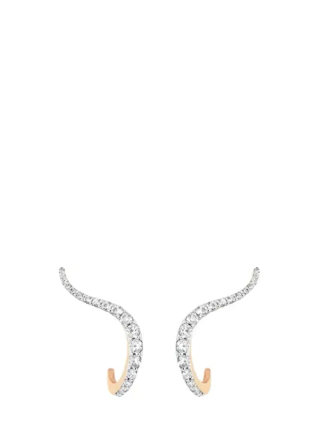 Marie Mas 14K Rose Gold Halo Diamond Climber Earrings, 0.5tcw