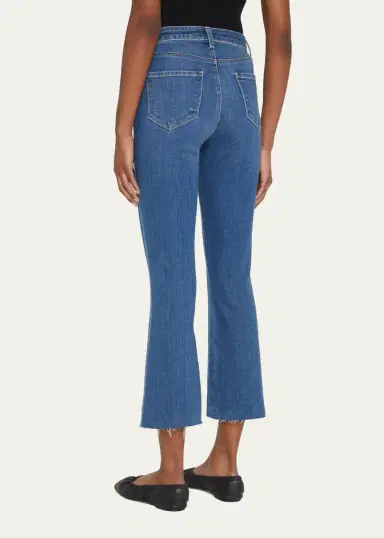 L'Agence Kendra High-Rise Crop Flare Jeans with Raw Hem | Thumbnail 2 L'Agence Kendra High-Rise Crop Flare Jeans with Raw Hem | Thumbnail 2