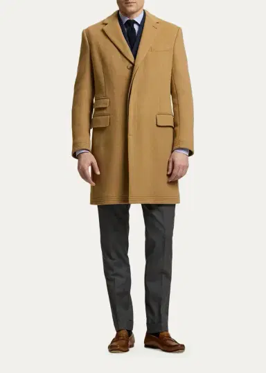 Ralph Lauren Purple Label Men's Kent Hand-Tailored Wool-Blend Top Coat | Thumbnail 2 Ralph Lauren Purple Label Men's Kent Hand-Tailored Wool-Blend Top Coat | Thumbnail 2
