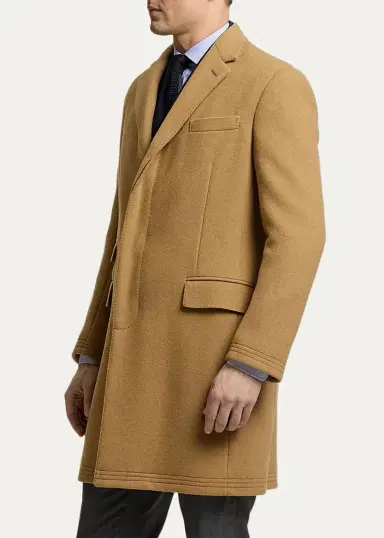 Ralph Lauren Purple Label Men's Kent Hand-Tailored Wool-Blend Top Coat | Thumbnail 4 Ralph Lauren Purple Label Men's Kent Hand-Tailored Wool-Blend Top Coat | Thumbnail 4