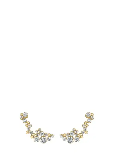 Reza Petillant 18K Yellow Gold Diamond Climber Earrings | Thumbnail 1