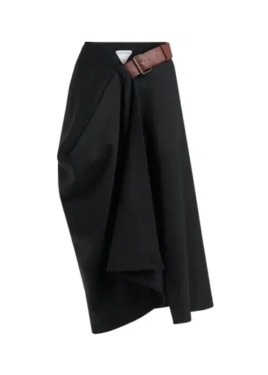 Bottega Veneta Belted Asymmetric Draped Wool Midi Wrap Skirt | Thumbnail 1 Bottega Veneta Belted Asymmetric Draped Wool Midi Wrap Skirt | Thumbnail 1