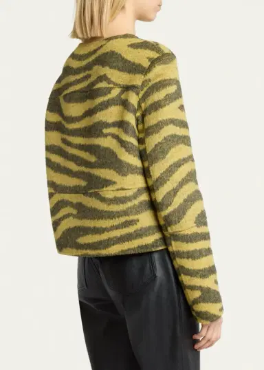 Proenza Schouler Courtney Zebra Wool-Cashmere Jacket | Thumbnail 3 Proenza Schouler Courtney Zebra Wool-Cashmere Jacket | Thumbnail 3