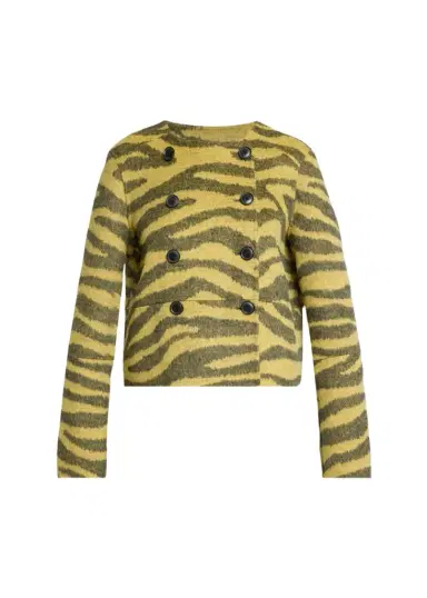 Proenza Schouler Courtney Zebra Wool-Cashmere Jacket | Thumbnail 1 Proenza Schouler Courtney Zebra Wool-Cashmere Jacket | Thumbnail 1
